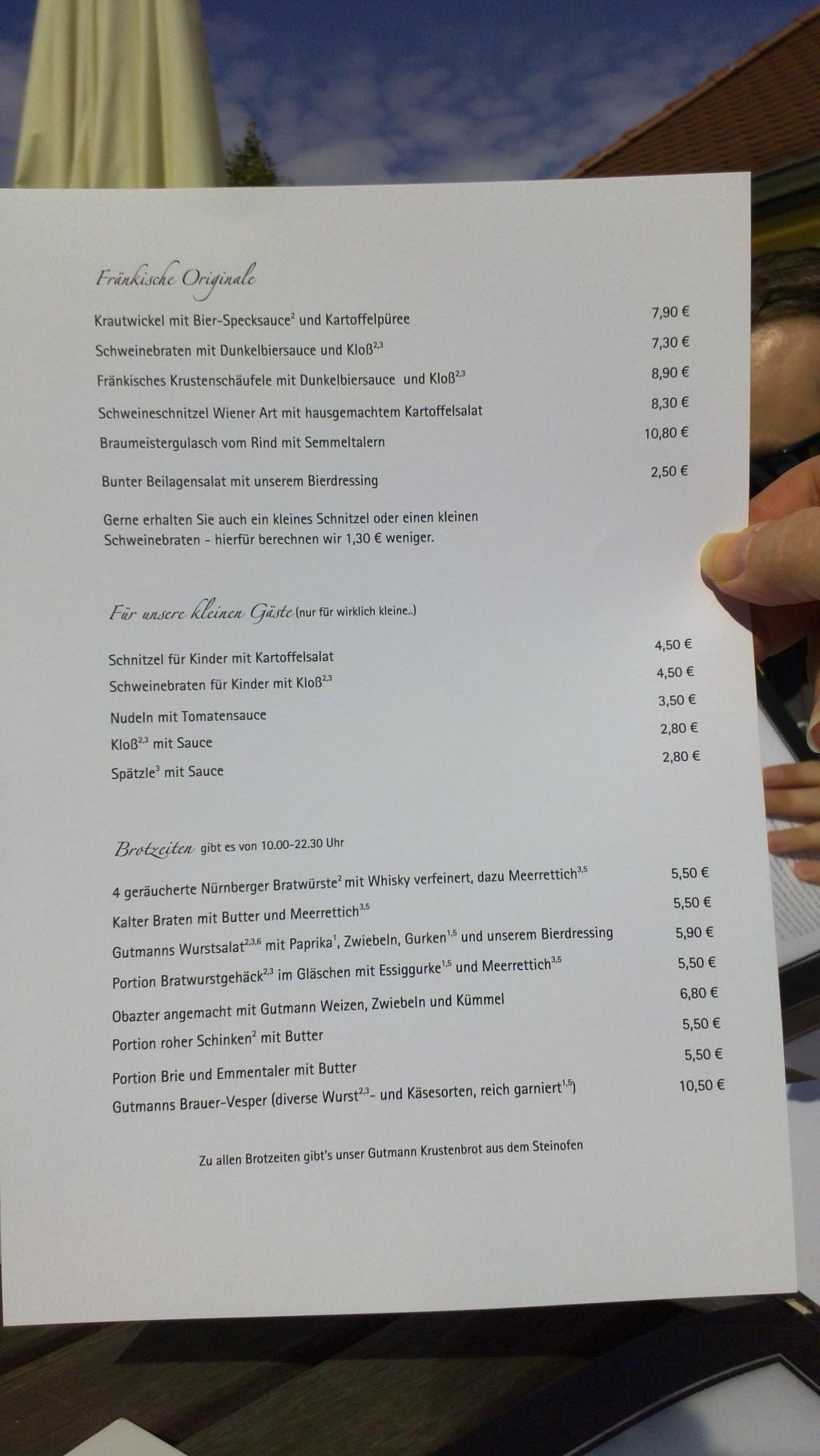 Our lunch menu (German)